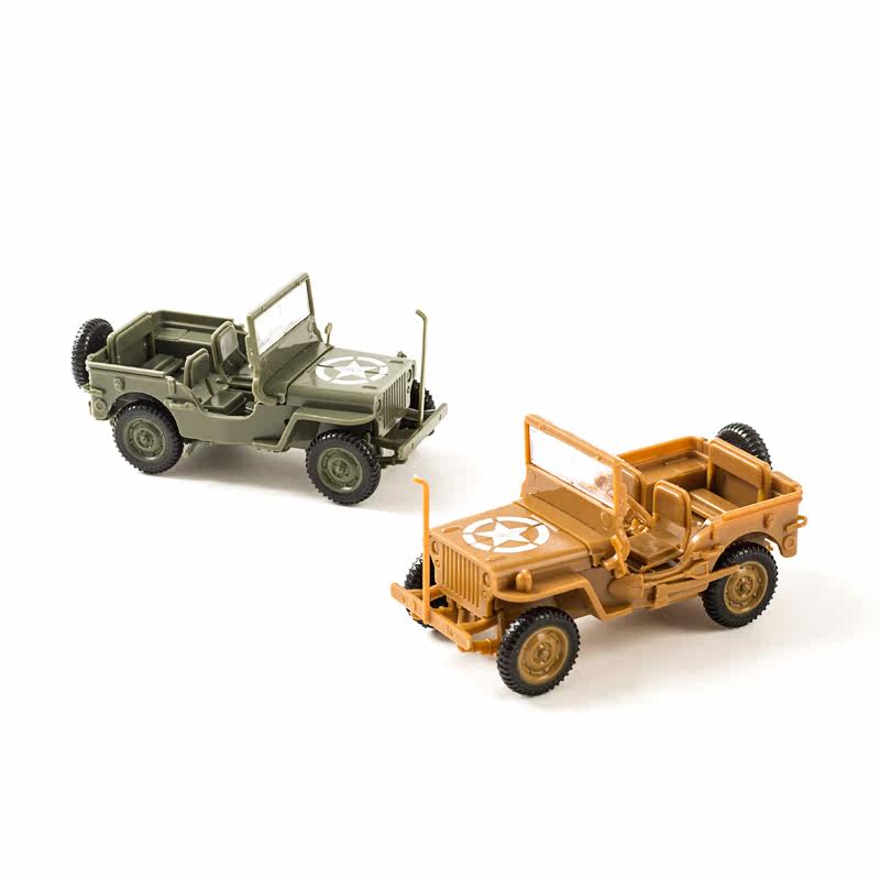 摆件正版4d拼装二战盟军威利斯吉普车模型军事坦克
