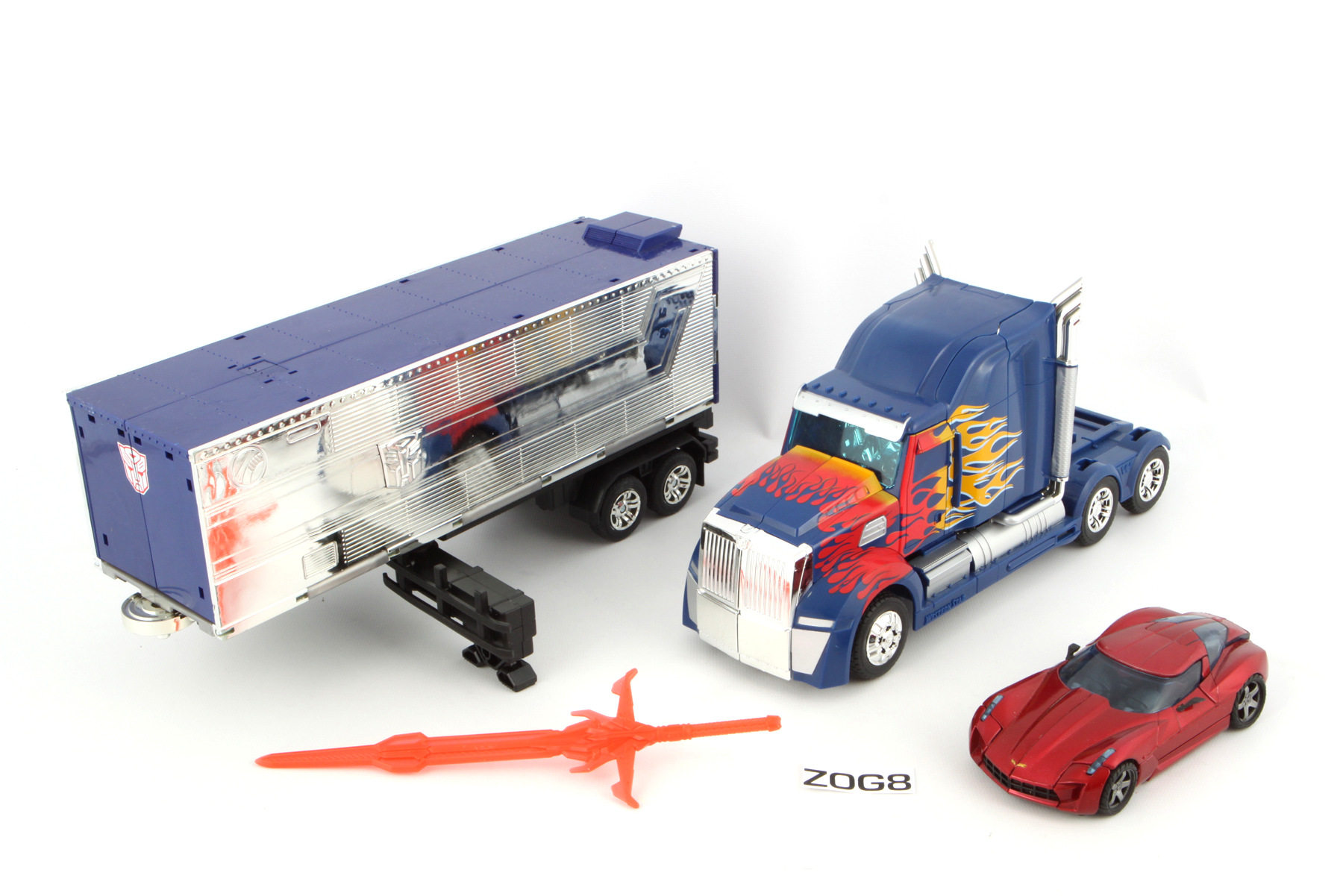 optimusprimewithtrailer铂金变形金刚擎天柱拖车限量收藏变形金刚