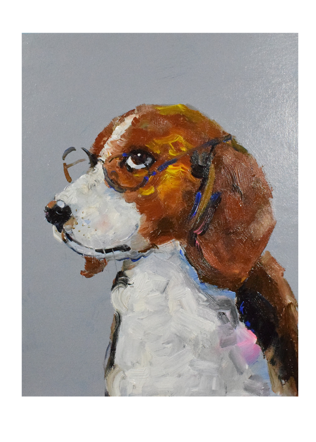 油画定制动物动物油手绘狗狗原创猫咪简约现代油画