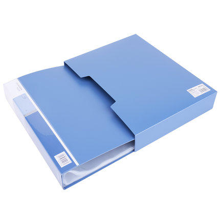 得力整理试卷蓝色100页60张a4翻页文件夹插页资料册