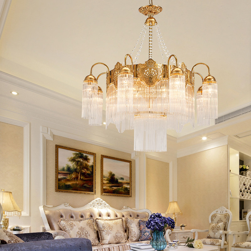 法式宫廷客厅全铜灯具欧式别墅酒店奢华水晶灯客厅吊灯