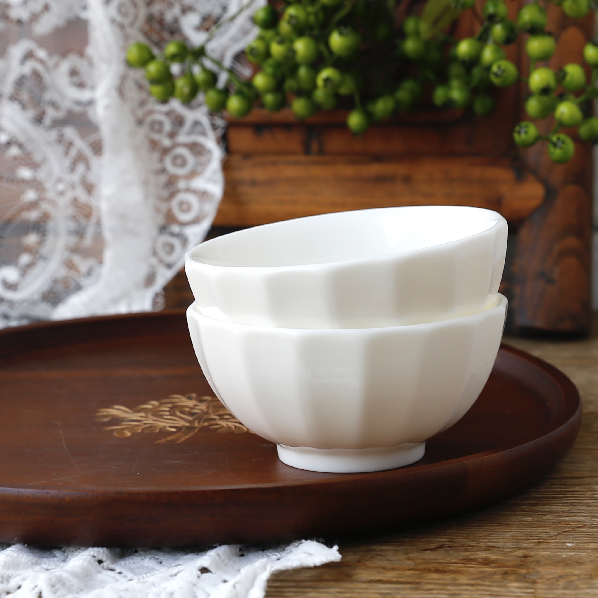 一鸿陶瓷餐具瓷器羊脂白色饭碗家用简约单个碗