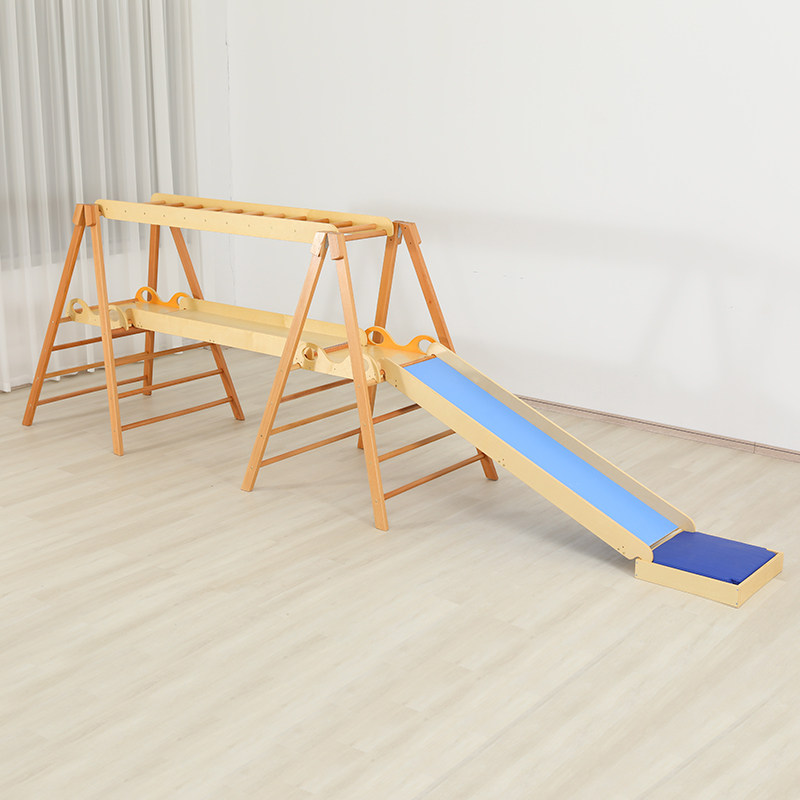 早教器械感统训练木质体能儿童攀爬室内滑梯感统训练器材