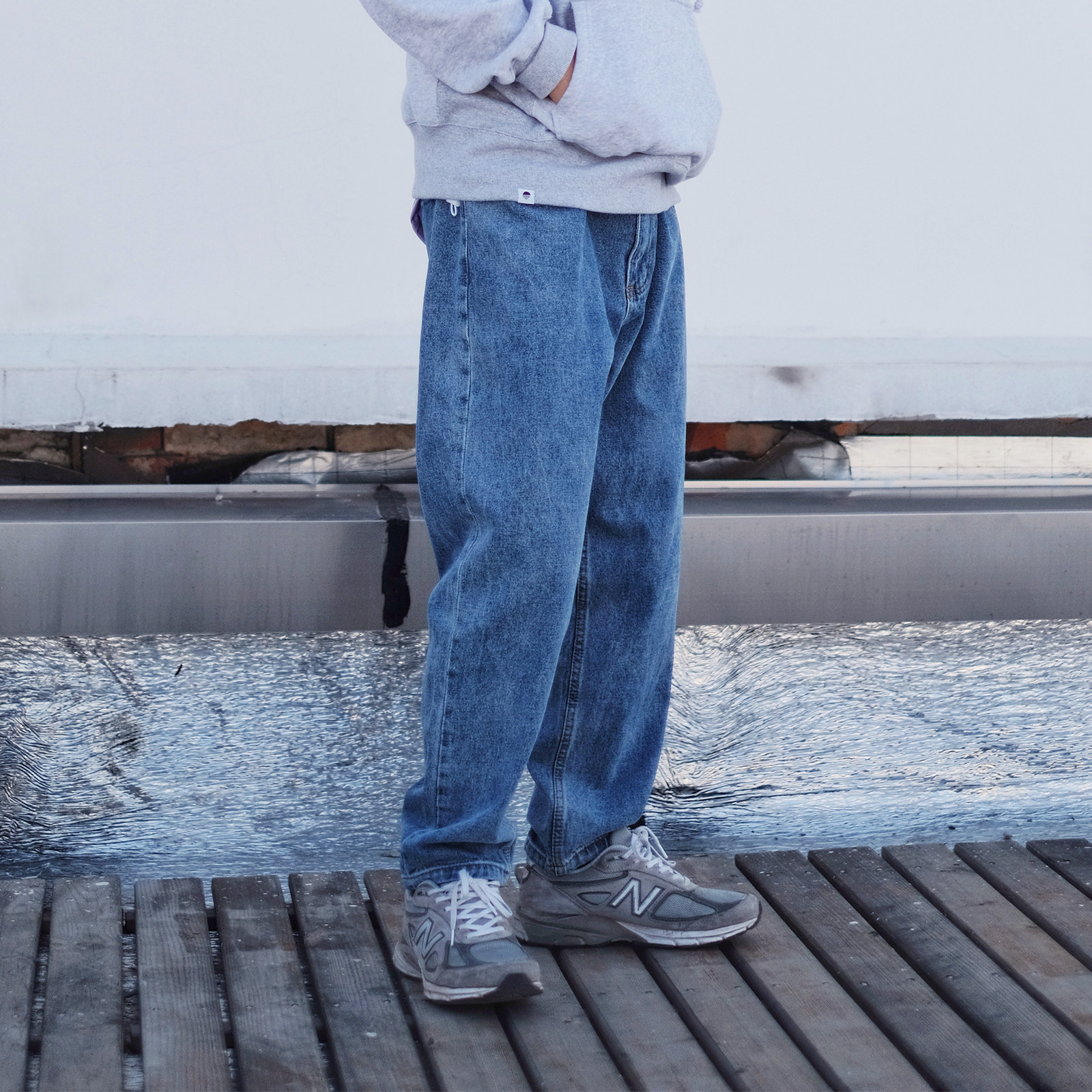 neaon微锥萝卜裤男aj3裤子百搭潮流帅气牛仔裤牛仔裤