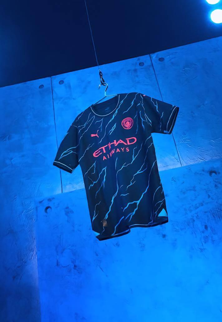 欧冠版曼城球衣第二客场球员版2324哈兰德17号德布劳内格拉利什