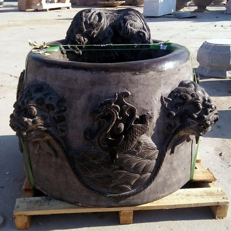 井口石雕庭院做旧仿古青石神兽井四方蝙蝠龙蝙蝠石雕