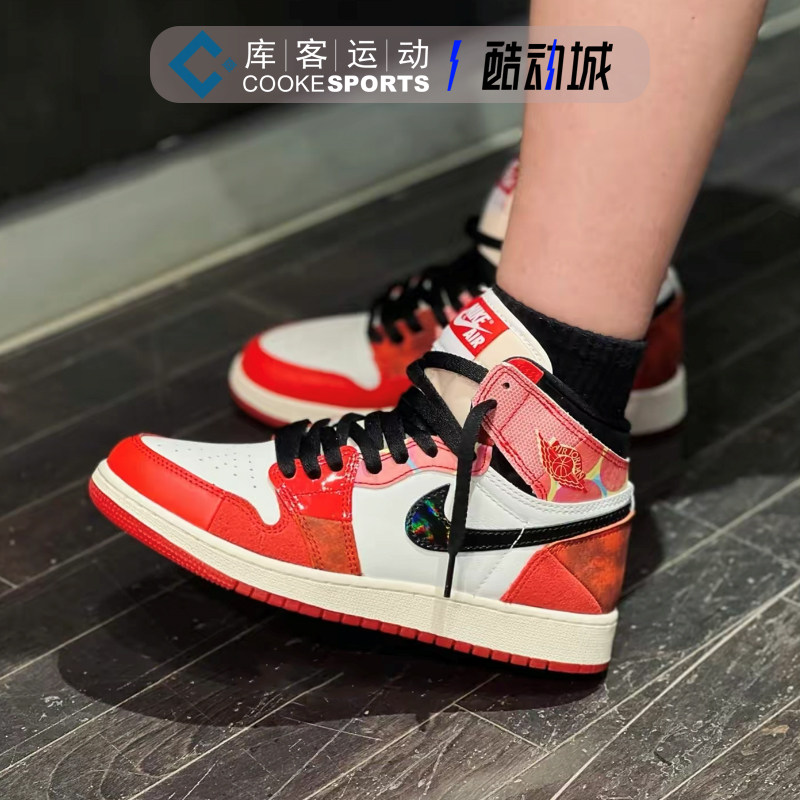 库客airjordanaj1红黑蜘蛛侠复古篮球球鞋dv1748-601篮球鞋