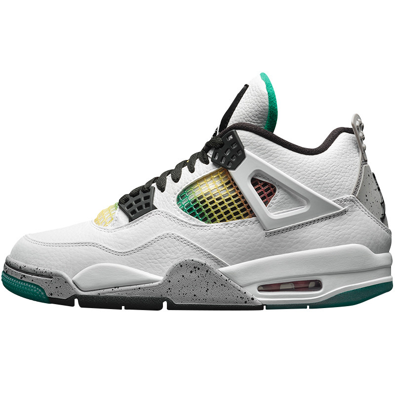 库客球鞋篮球拼接多彩泼墨air红绿白红绿aj4篮球鞋