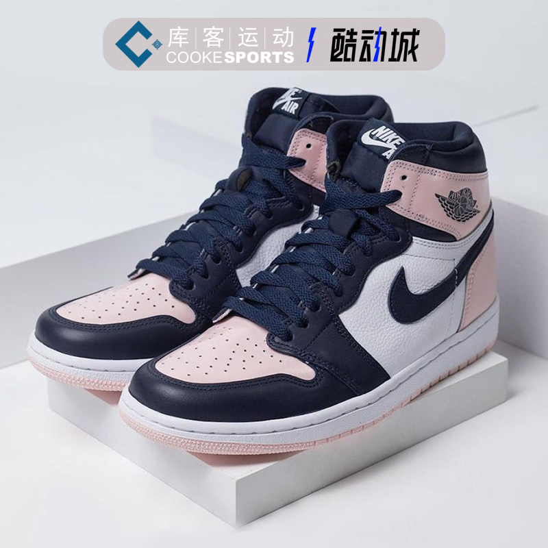 库客airjordan1aj1黑粉脚趾漆皮泡泡糖篮球鞋dd9335641