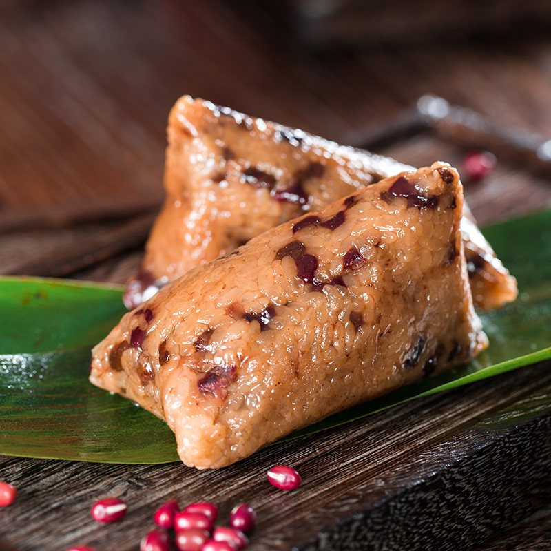 知味观手工蜜豆碱水2只装嘉兴口味特产赤豆豆素粽子