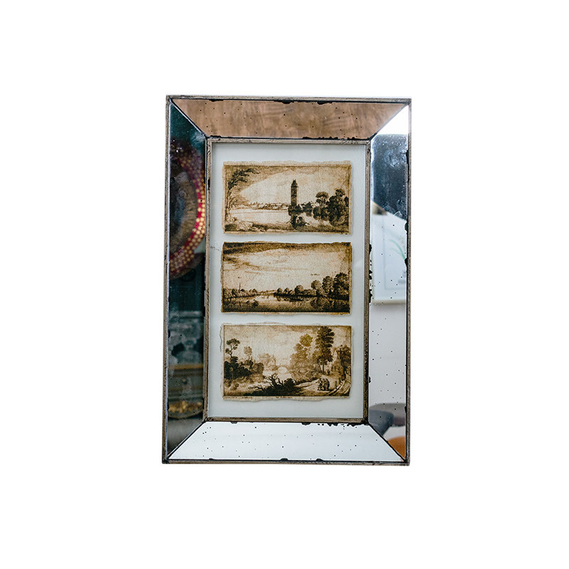 奇居良品自然风景镜面装饰画复古墙面现代装饰画