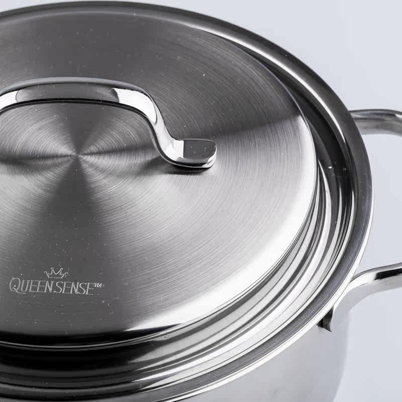 韩国进口queensense汤锅炖锅不锈钢不沾煮锅煲汤炖锅