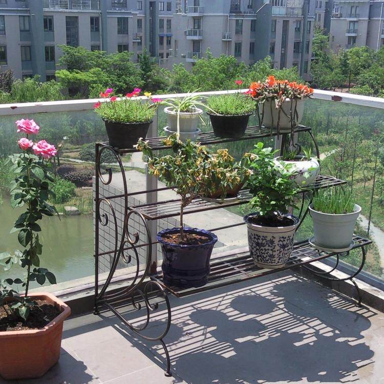 铁艺花架梯形花盆阳台室外多层盆景花店户外花架