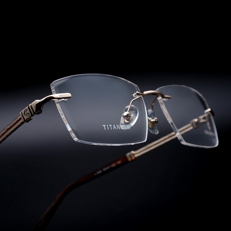 charriol夏利豪金边眼镜镜框近视可配无框斯文大脸眼镜架