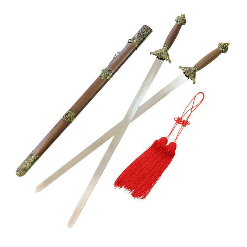 双剑龙凤鸳鸯木兰不锈钢太极剑武术表演雌雄未开太极剑