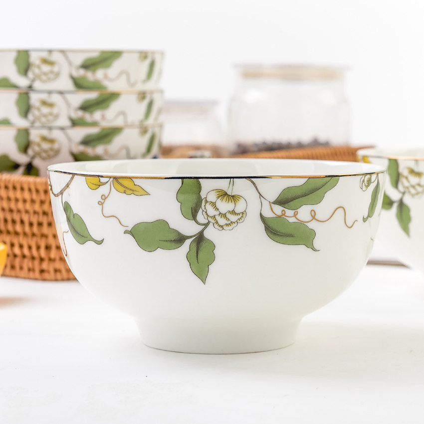 家用唐山骨质5英寸实用大米饭碗面5寸奥碗直澳碗