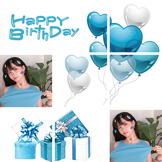 生日c81仙女朋友圈九宫格创意文案自己闺蜜派对设计素材