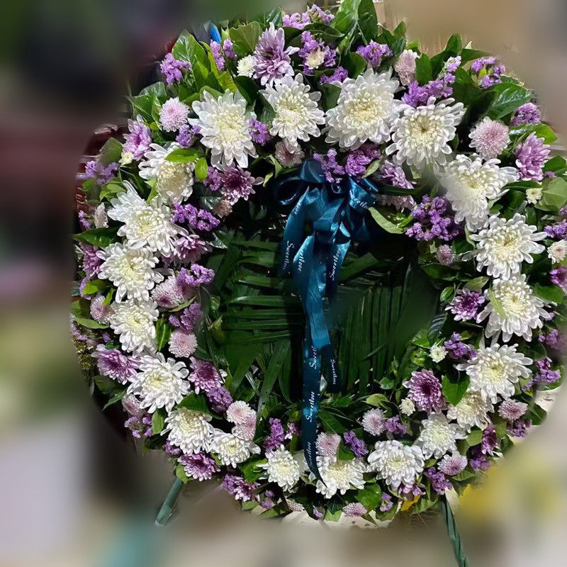 墓碑菊花小花花圈扫墓丧事花篮清明节祭祀花环追悼