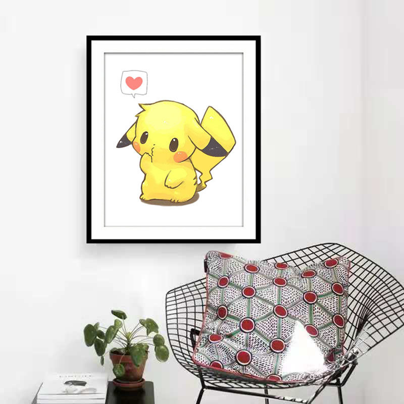 新款儿童卧室皮卡丘小幅十字绣客厅卡通动漫小件十字绣套件