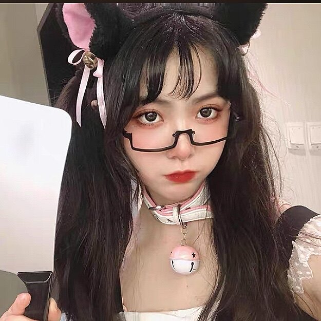 动漫日系cos方型下半眼镜金属自拍二次元装饰眼镜架