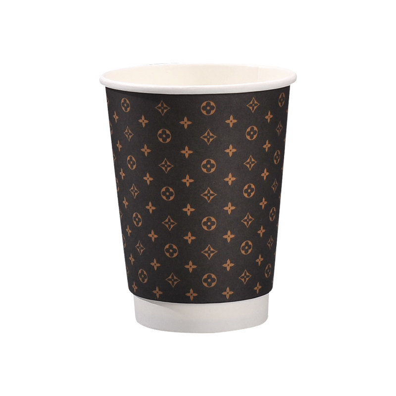 咖啡杯一次性奶茶纸杯子厚双层中空空防烫隔热饮纸杯