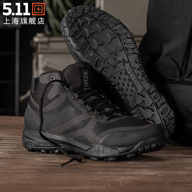美国5.11中帮战术靴 511黑色作战靴户外沙漠靴轻便透气靴子12430