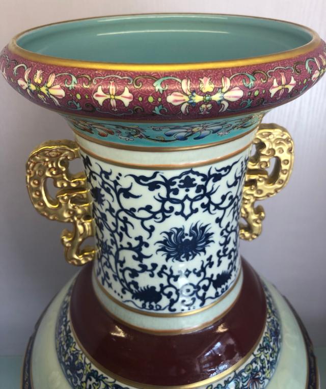 仿古瓷器摆件中华瓷王乾隆各色釉彩大瓶专柜花瓶