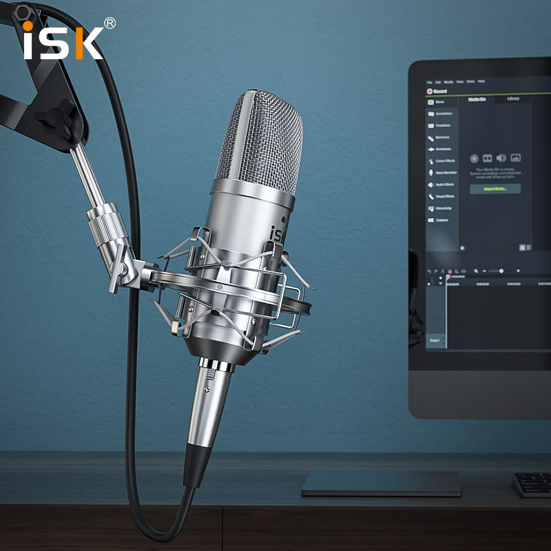 iskbm800大震电容麦克风录音棚话筒唱歌喊麦主播麦克风