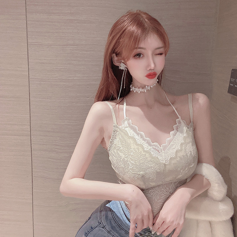 网红直播衣服上镜显胸上衣主播性感美背两件背心吊带