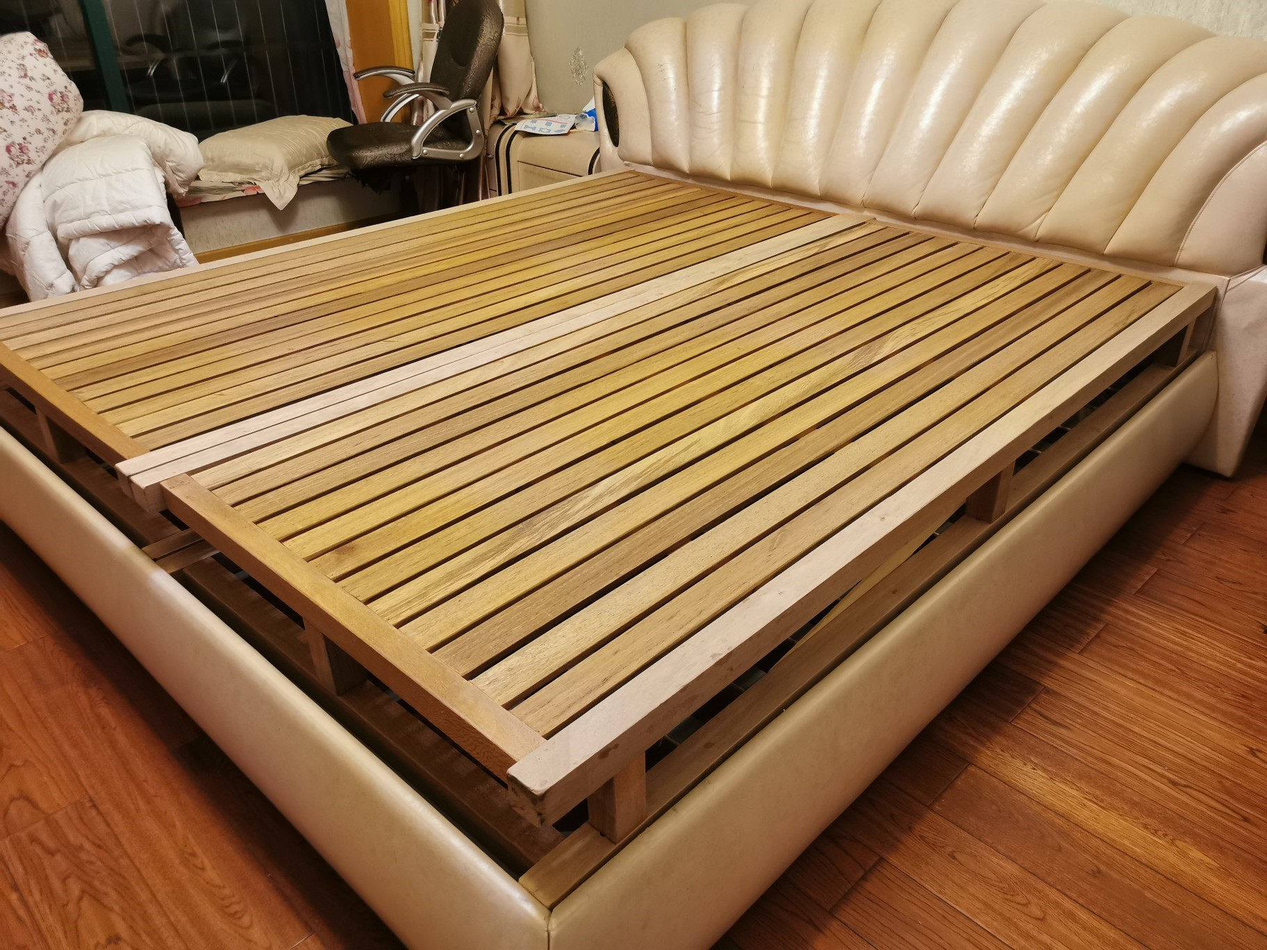 18米折叠榻榻米床架实木床垫硬席席梦思排骨骨架床架