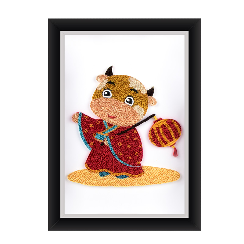 手工牛年限定制作手工制成人衍纸画包牛年材料diy折纸