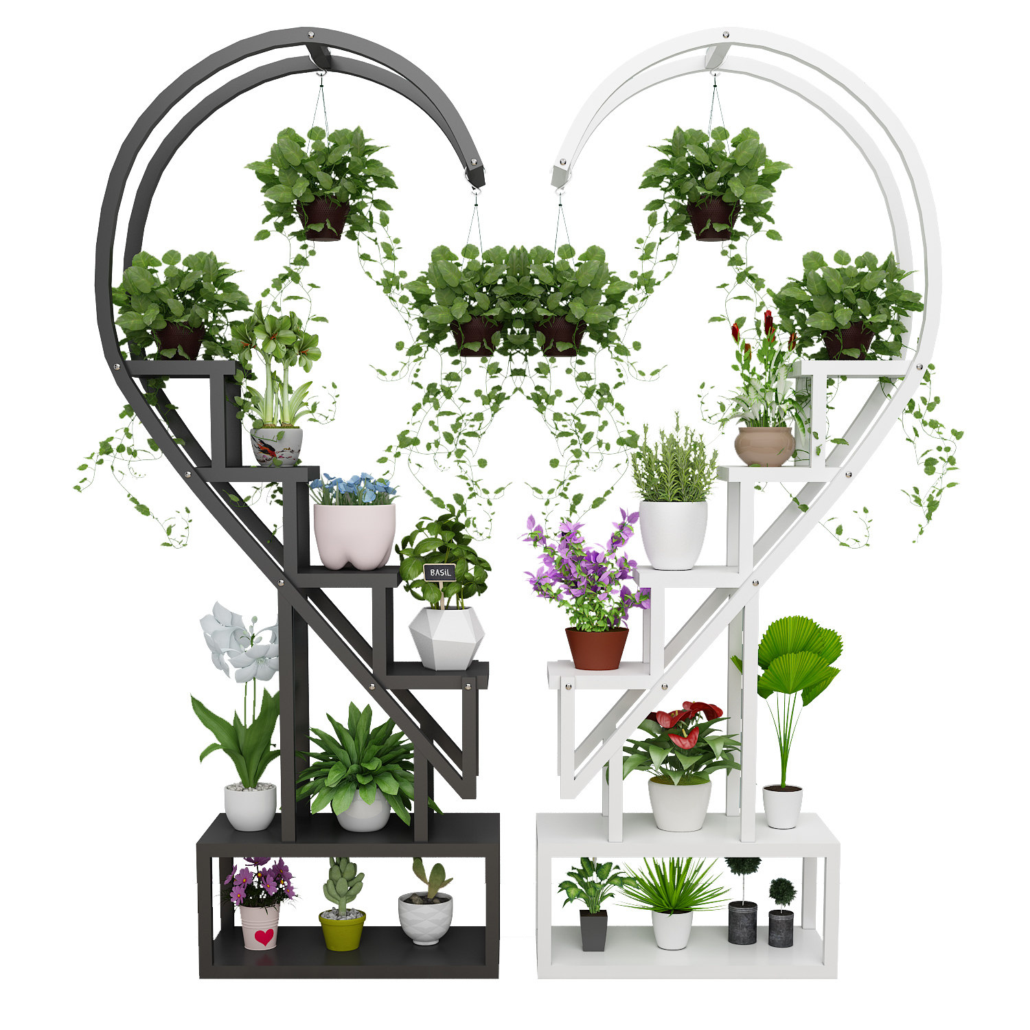 花架新款米高网红爱心置物架花架子室内装饰花店展示花架