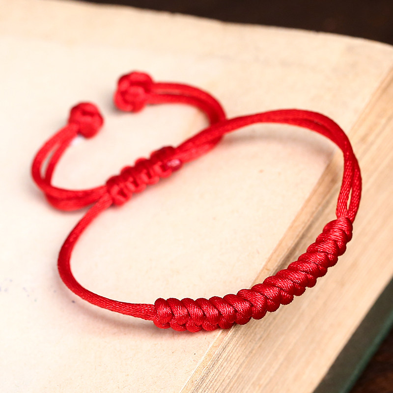 手工编织本命年红绳子男女简约辟邪幸运手绳手链情侣学生转运手绳