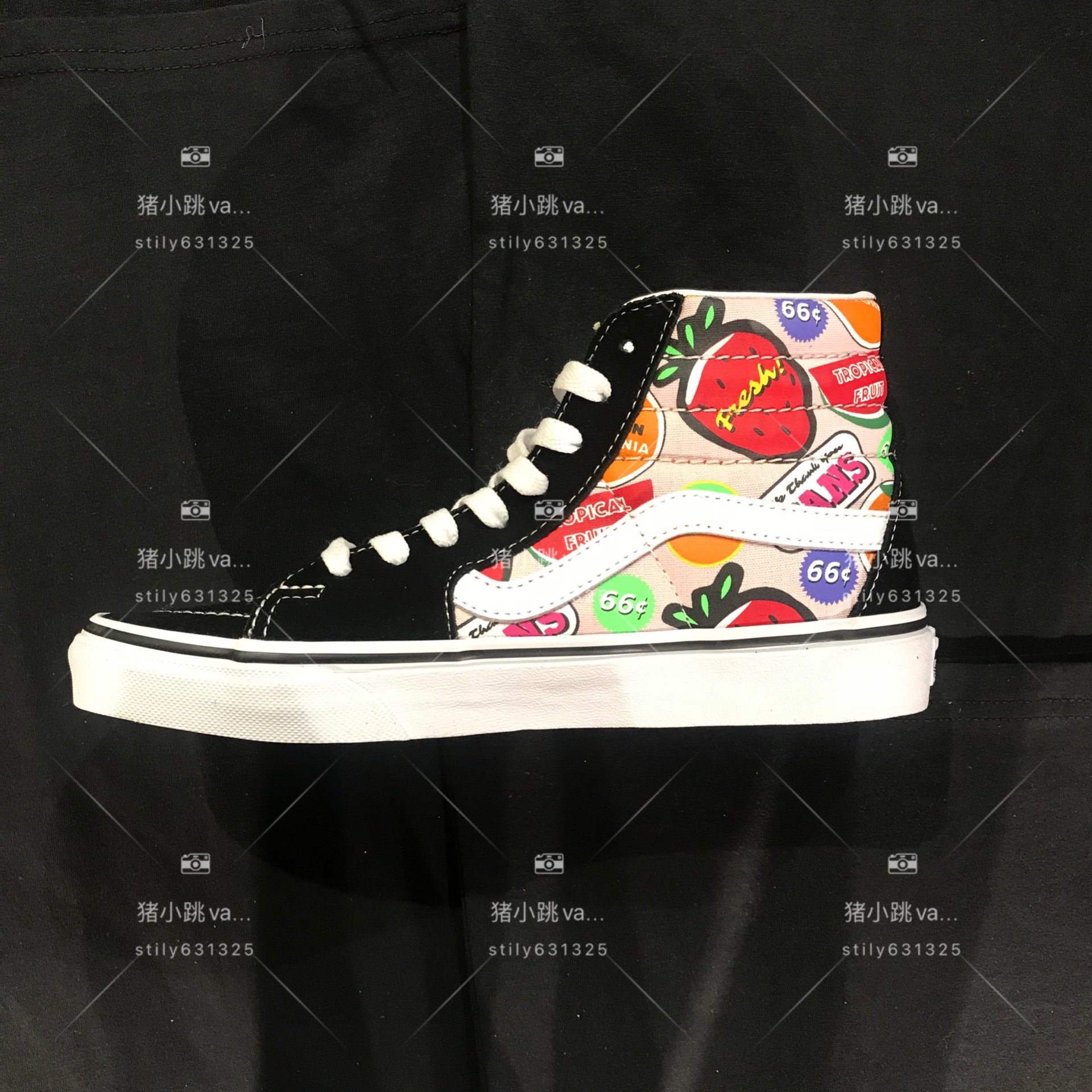 vans范斯sk8hi男女女款涂鸦水果印花高帮休闲板鞋