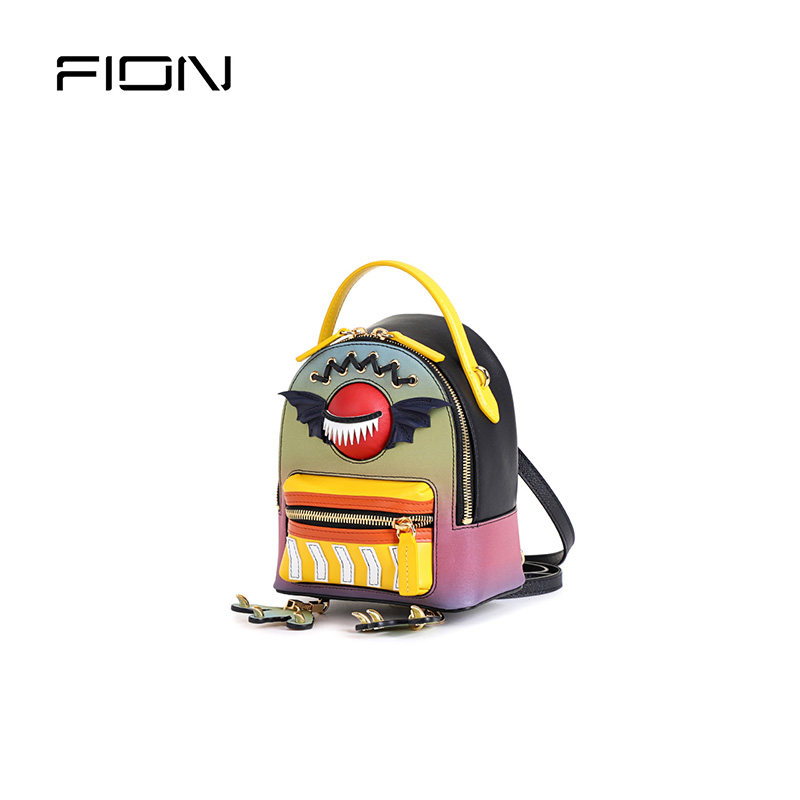 fion菲安妮小怪兽女包2020秋季新款动物斜挎包双肩包双肩背包