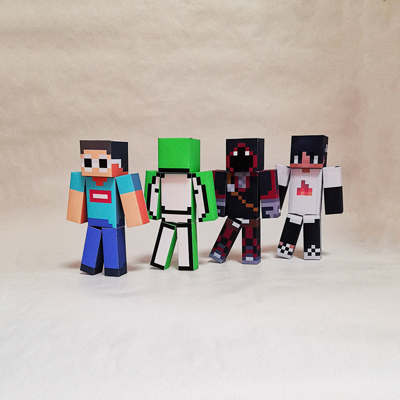 smp松饼小队我的世界dream可动手办人物模型动漫游戏纸模
