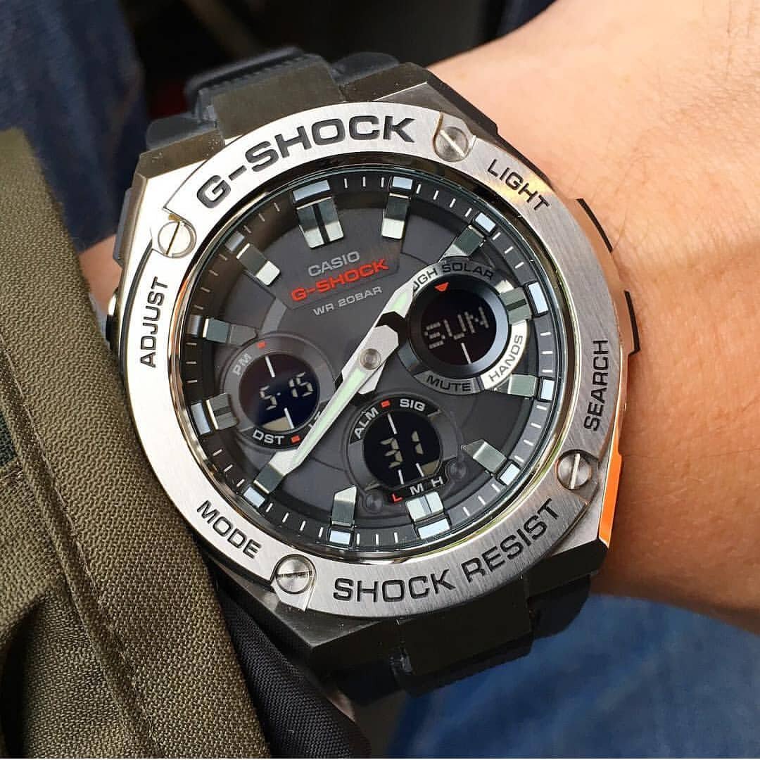 卡西欧g-steel光动能男手表gst-s110d-1a s110 s100g-1b 410-1a