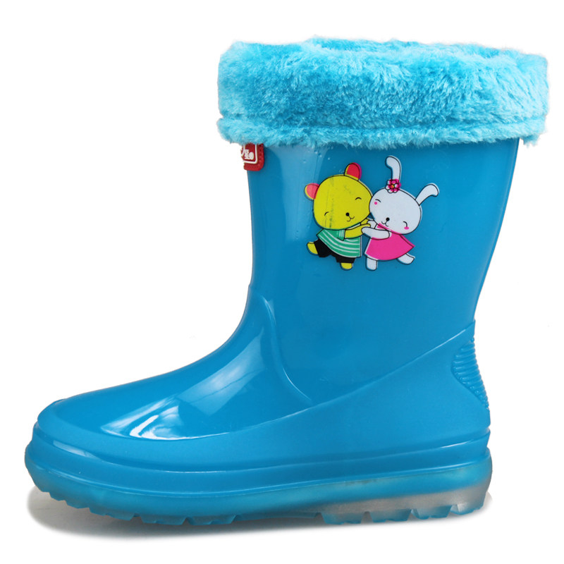 双星儿童雨鞋防水可拆保暖水鞋套鞋男女小朋友雨靴