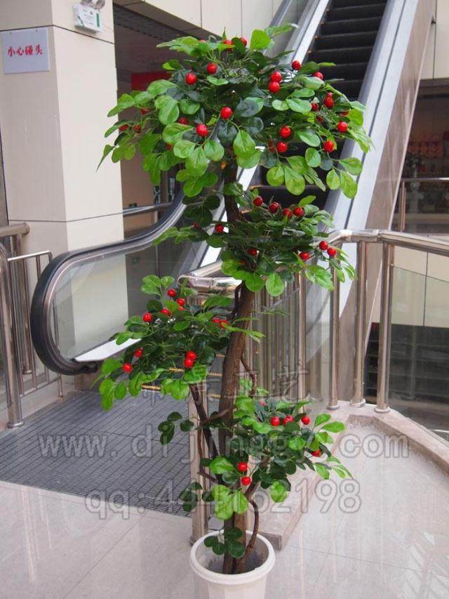 仿真植物假树四层过胶高仿樱桃树客厅礼品装饰仿真果蔬