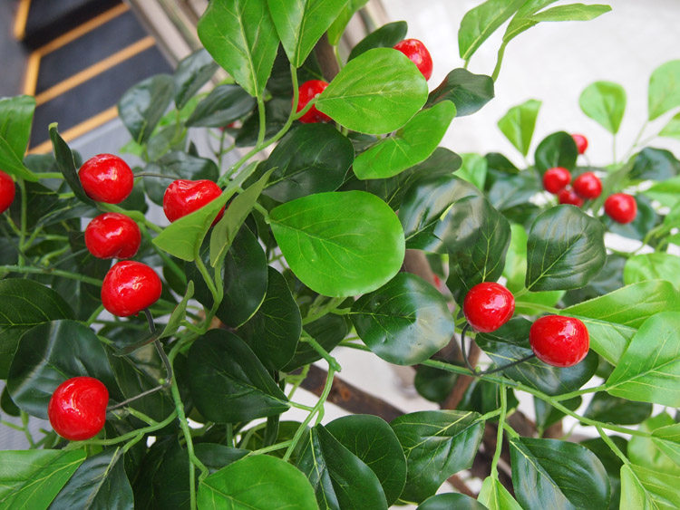 仿真植物假树 四层过胶高仿樱桃树-客厅礼品装饰欧式花艺家居创意