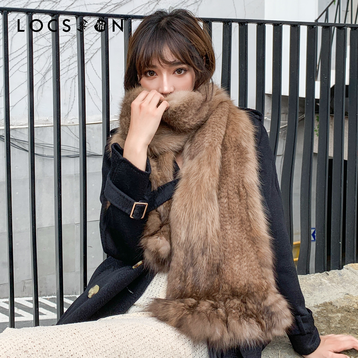 皮草围巾大气韩版紫貂混搭水貂围脖裘皮冬季围巾