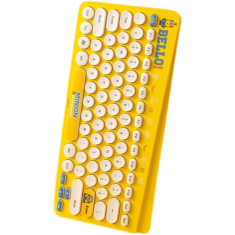 键盘无线miniso名创优品小黄人系列圆形键帽适用苹果无线鼠标