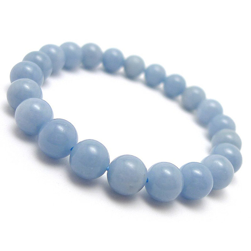 手链天然蓝天使单圈手串蓝天石水晶女友浅蓝色手链