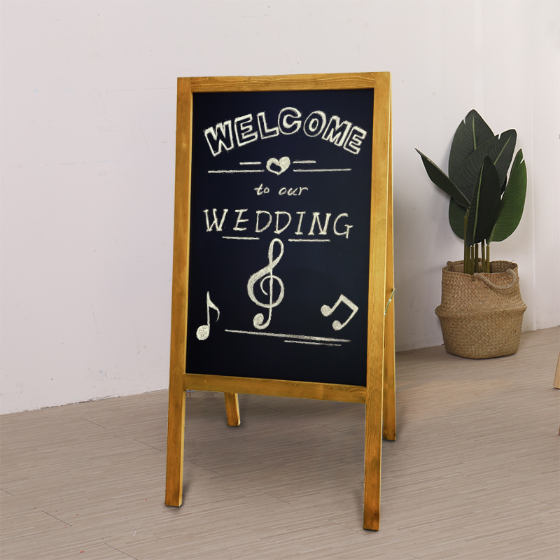 实木双面支架架式小黑板店铺用户户外商用立式黑板