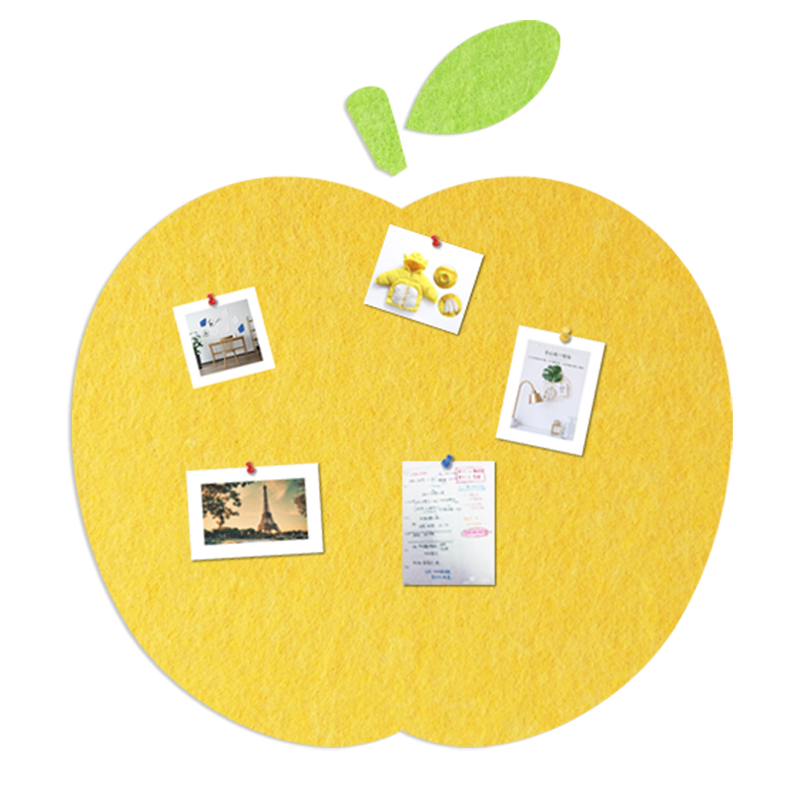 清新卡通创意苹果毛毡留言板照片墙背景墙幼儿园作品软木板展示板