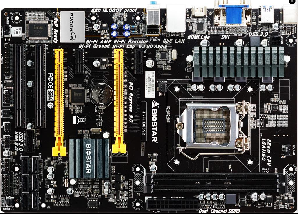 biostar映泰b85z5hifih87s3db85s21150ddr3豪华主板