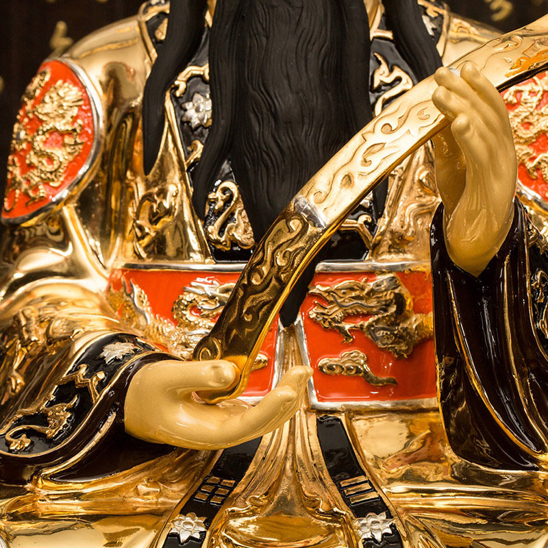 台湾全铜鎏金灵宝天尊通天教主主神像上清道摆件