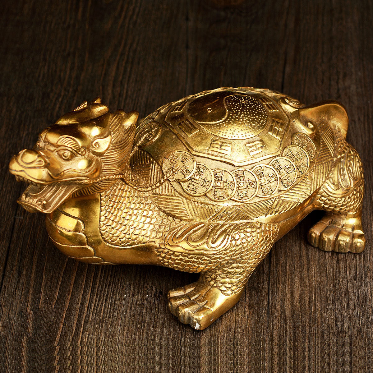 摆件送福阁全铜龙龟八卦家居龙龟兽办公室桌面摆件