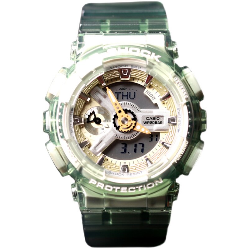 卡西欧透明手表限量版女翡翠冰晶绿冰新款学生日韩腕表