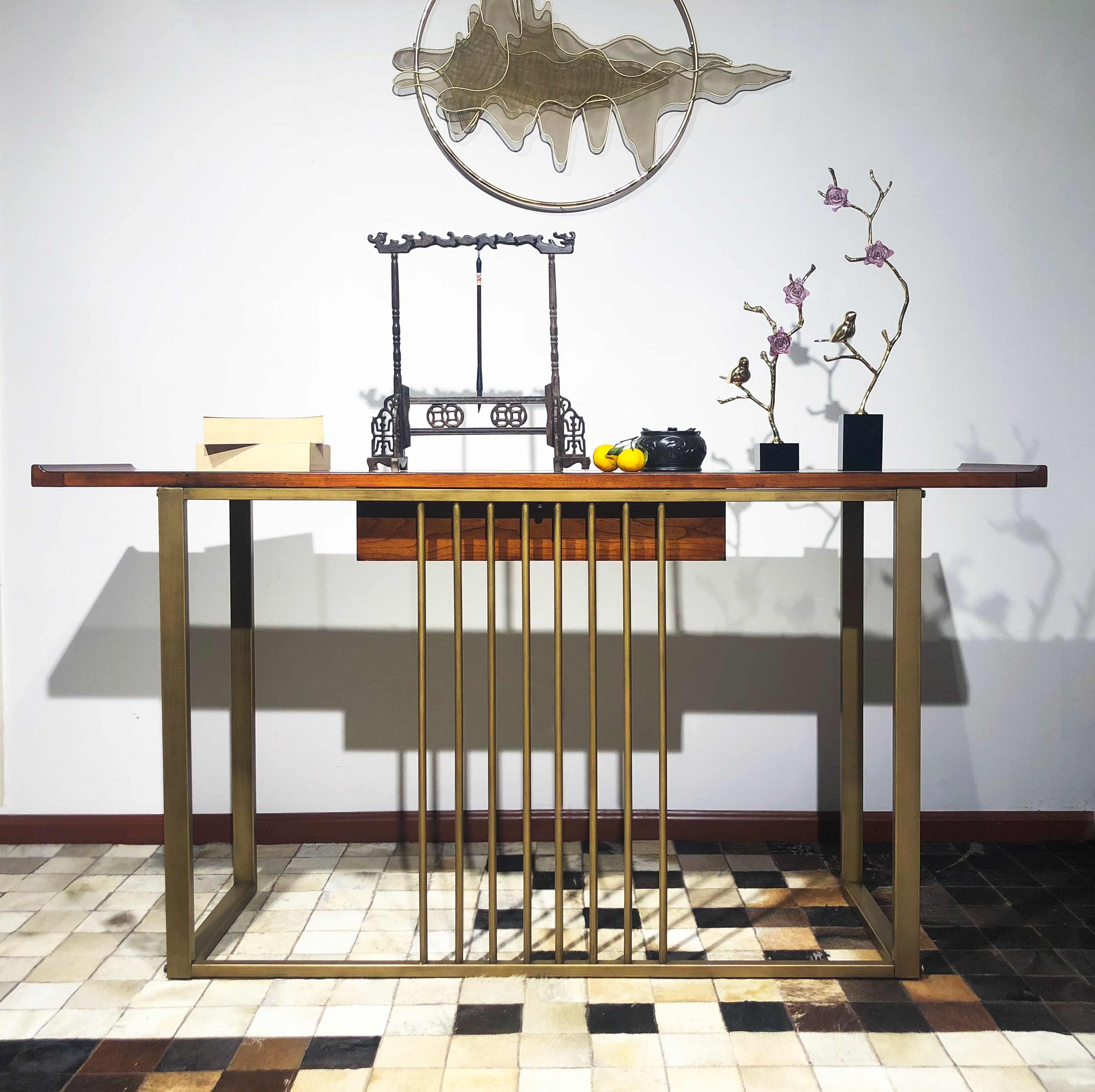 玄关台案供桌隔断装饰双面条案新中式禅意案台其它案台